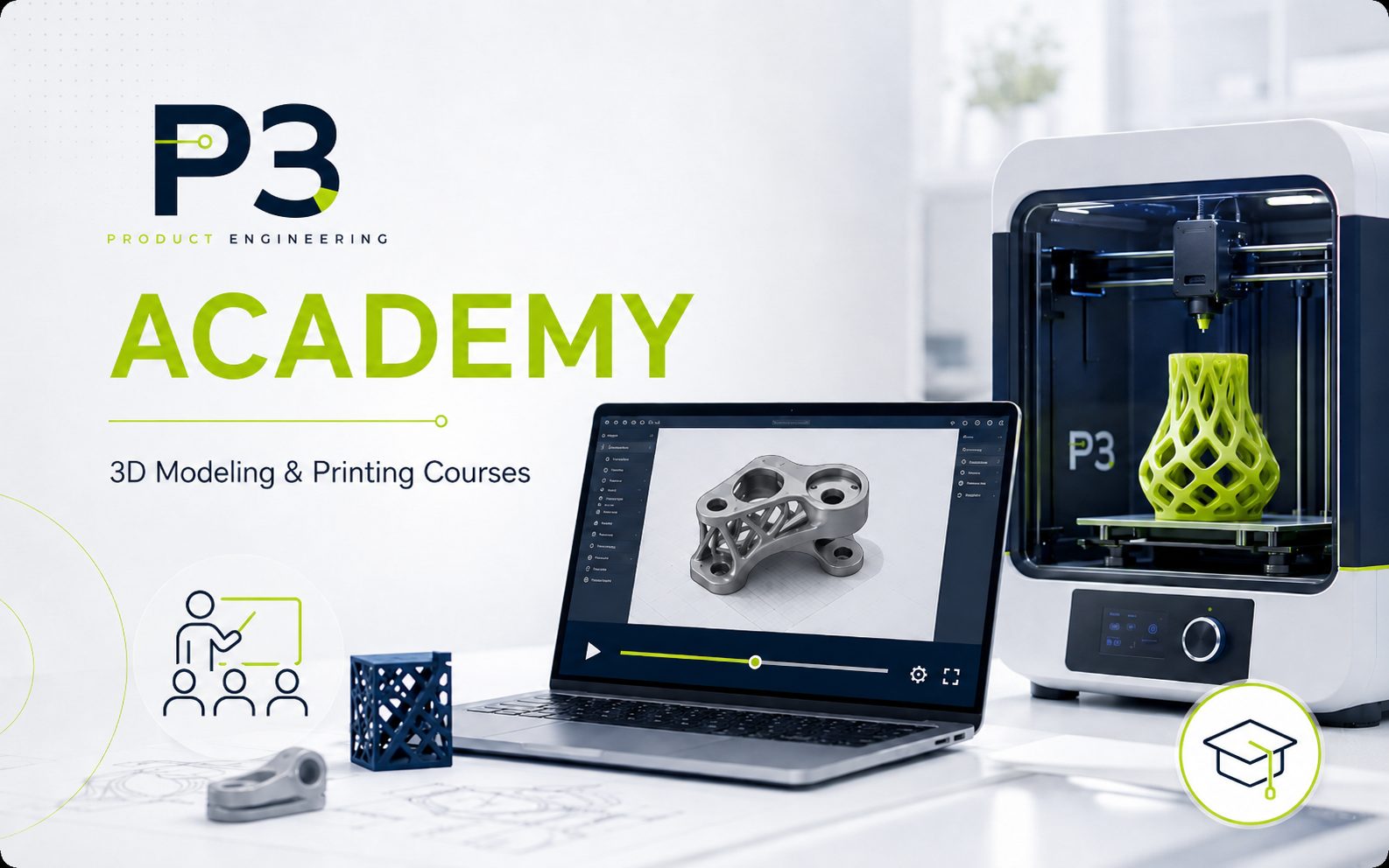 קורסים והכשרות ל־Additive Manufacturing ו־DfAM של P3